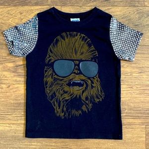 Girls Chewbacca Star Wars Shiny Sleeves Cute Shirt